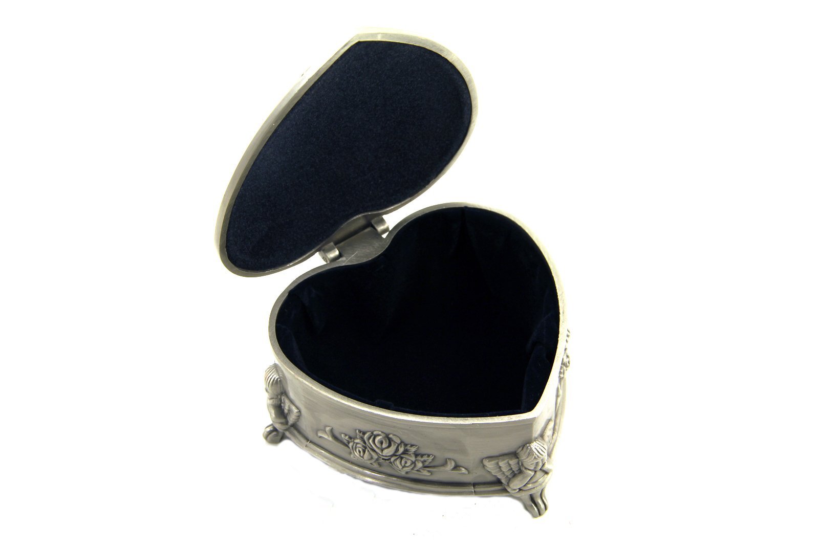 Claddagh Celtic Jewelry Box Heart-Shaped Pewter Made in Ireland C104