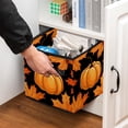 thumbnail image 5 of Maple Ieaf Pumpkin Foldable Storage Baskets with Handle, 10.8"x10.5"x10.6", Large Capacity - Organizer Bins for Clothes Storage, Storage Cubes, 5 of 6