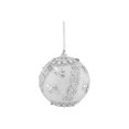 thumbnail image 2 of Northlight 3ct Beaded and Glittered Shatterproof Christmas Ball Ornament Set 3" - White/Silver, 2 of 3