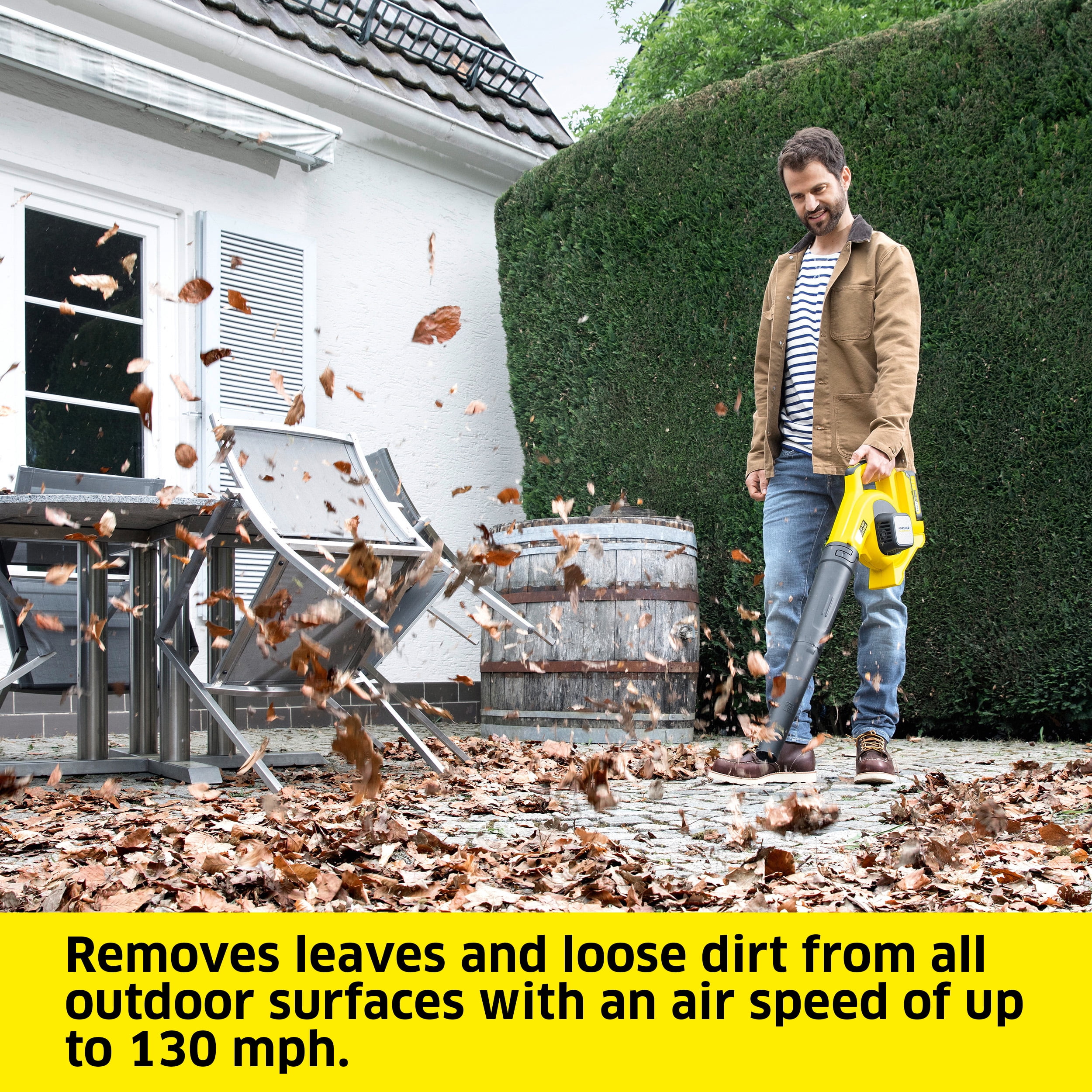 Karcher Cordless Leaf Blower, with Scraper, 130 mph, LBL 2 - Tool Only