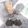 thumbnail image 4 of New Hot Lovely Cartoon Baby Kids Knitting Mittens Thick Plus Velvet Kids Gloves LIGHT GREY, 4 of 8