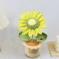thumbnail image 3 of SHIMELE Handmade Crochet Sunflower Pot Decoration, Wool Knitted Artificial Flower for Car Dashboard, Home Office Decor, Allergy-Free Gift Idea, 3 of 5