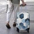 thumbnail image 3 of Blue White Gold Hexagon Marble Pattern Luggage Cover Fashion Suitcase Cover Baggage Covers Fit 25-28 Inch Luggage (Go Travel), 3 of 5