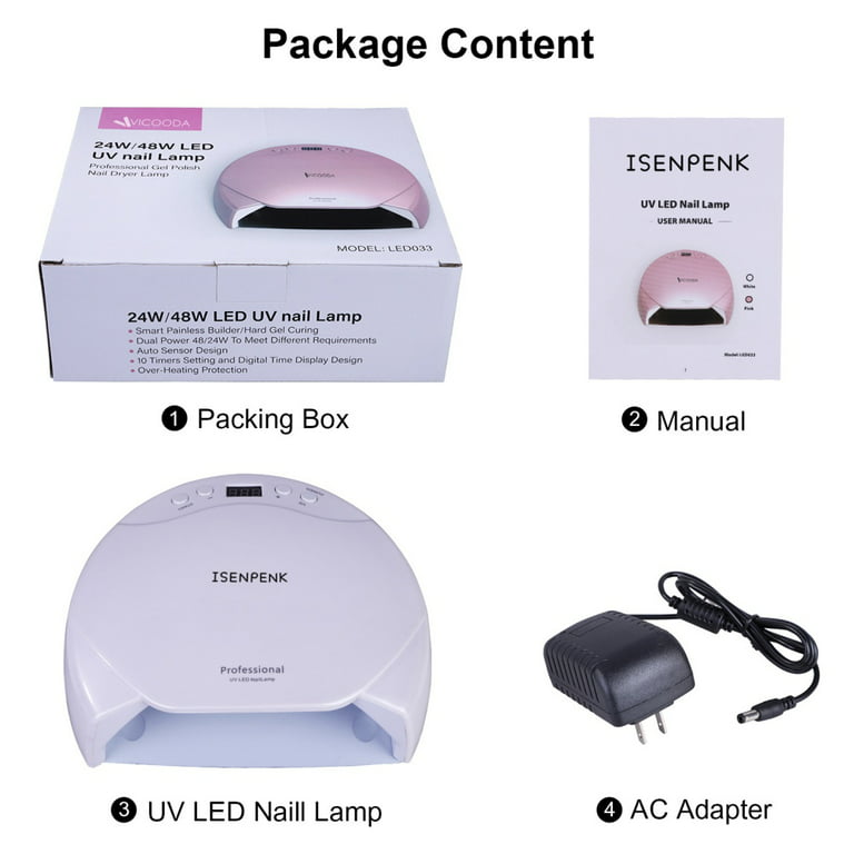 Gel UV LED Nail Lamp,LKE Nail Dryer 40W Gel Nail Polish UV LED Light with 3  Timers Professional for Nail Art Tools Accessories White