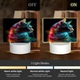 thumbnail image 3 of Cauagu Neon Spectrum Cat Portrait for Rectangle Acrylic Night Light - Acrylic Modern Bedside Light with LED Light Lamp Base - Decorative Night Lamp for Restaurant Bar Cafe Shop, 3 of 9