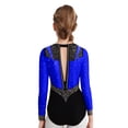 thumbnail image 4 of Moggemol Girls Figure Ice Skating Outfits Ballet Dance Performance Bodysuit Unitards Athletic Jumpsuit Blue 14, 4 of 7
