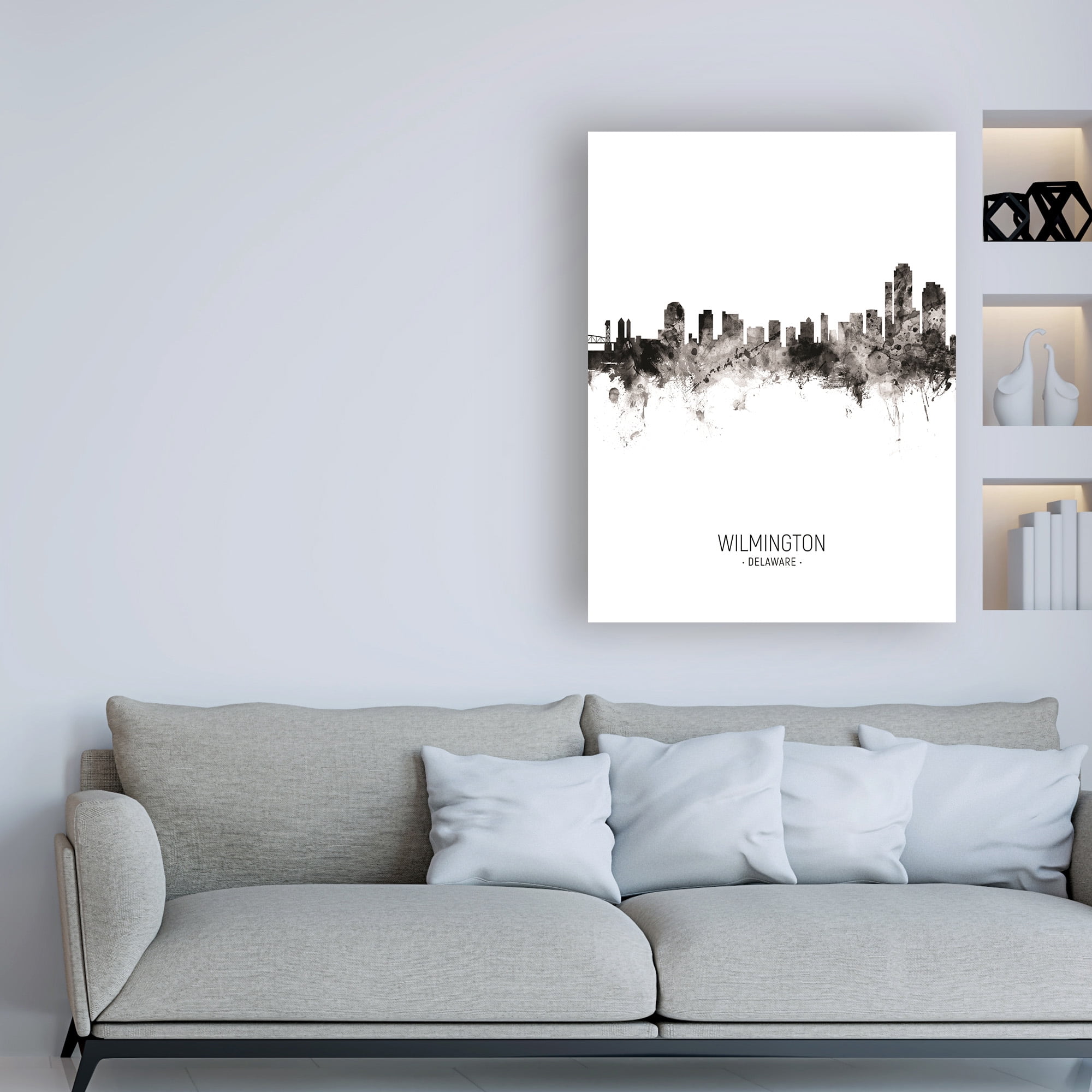 Trademark Fine Art 'Wilmington Delaware Skyline Portrait II' Canvas Art by Michael Tompsett