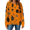 thumbnail image 2 of Plus Size Women's Halloween Graphic Sweatshirts Crew Neck Long Sleeve Comfortable, 2 of 6