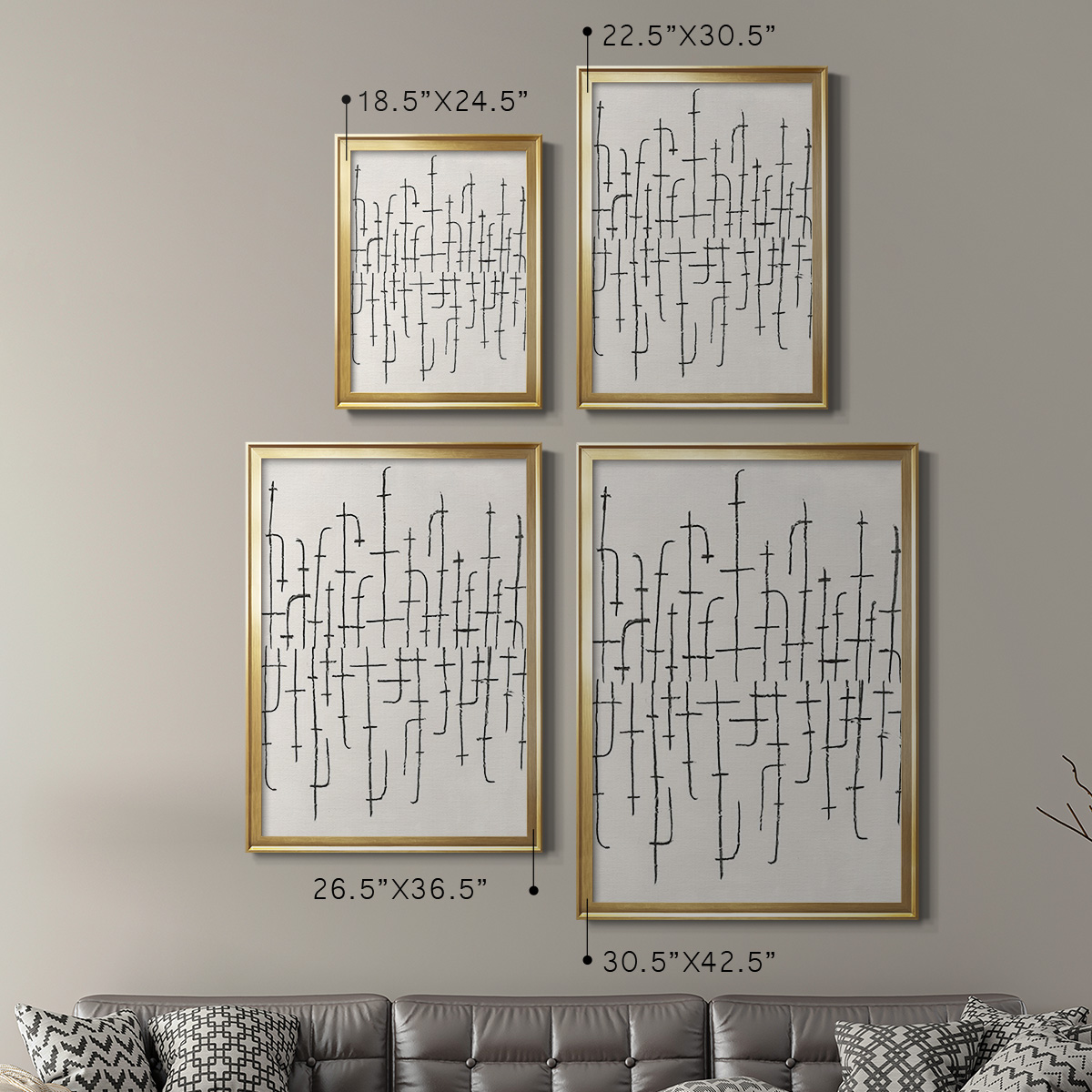 Vertical Arrangement II Premium Framed Print, in Gold, Black, or Silver - Ready to Hang