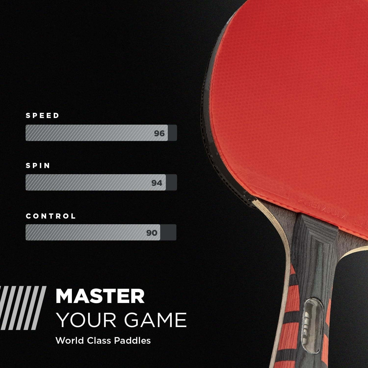Evolution Performance Ping Pong Paddle - 6-ply Light Blade - 2mm Tournament-Approved Premium Sponge - Flared Handle for Next-Gen Grip & Control - Performance Table Tennis Racket