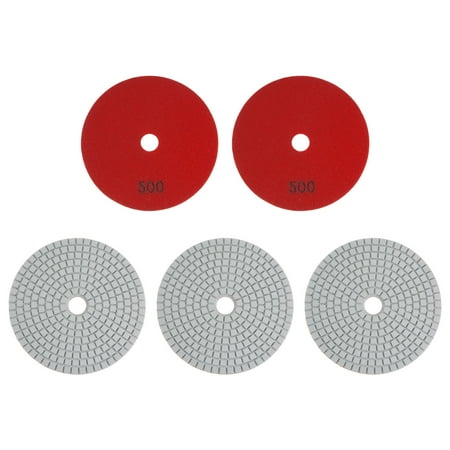 

5 Pack 5-Inch Grit 500 Diamond Polishing Pads Wet/Dry for Stone Concrete Marble Quartz