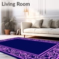 thumbnail image 2 of ODIKA 6'x9' Machine Washable Non-Slip Area Rug, Baroque Ornate Filigree Decorative Arch High Traffic Rug, Purple, 533886, 2 of 7