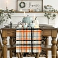 thumbnail image 5 of Black Buffalo Check Autumn Table Runner, Halloween Kitchen Dining Table Decoration for Outdoor Family Parties, 5 of 7