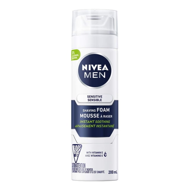 Espuma de afeitar NIVEA MEN Sensitive 200 ml, paquete de 1