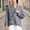 A357 Light Blue, variant on Jacket for Women V Neck Long Sleeve Vintage Ethnic Style Frog Button Closure Embroidered Trim Loose Fit Casual Outerwear
