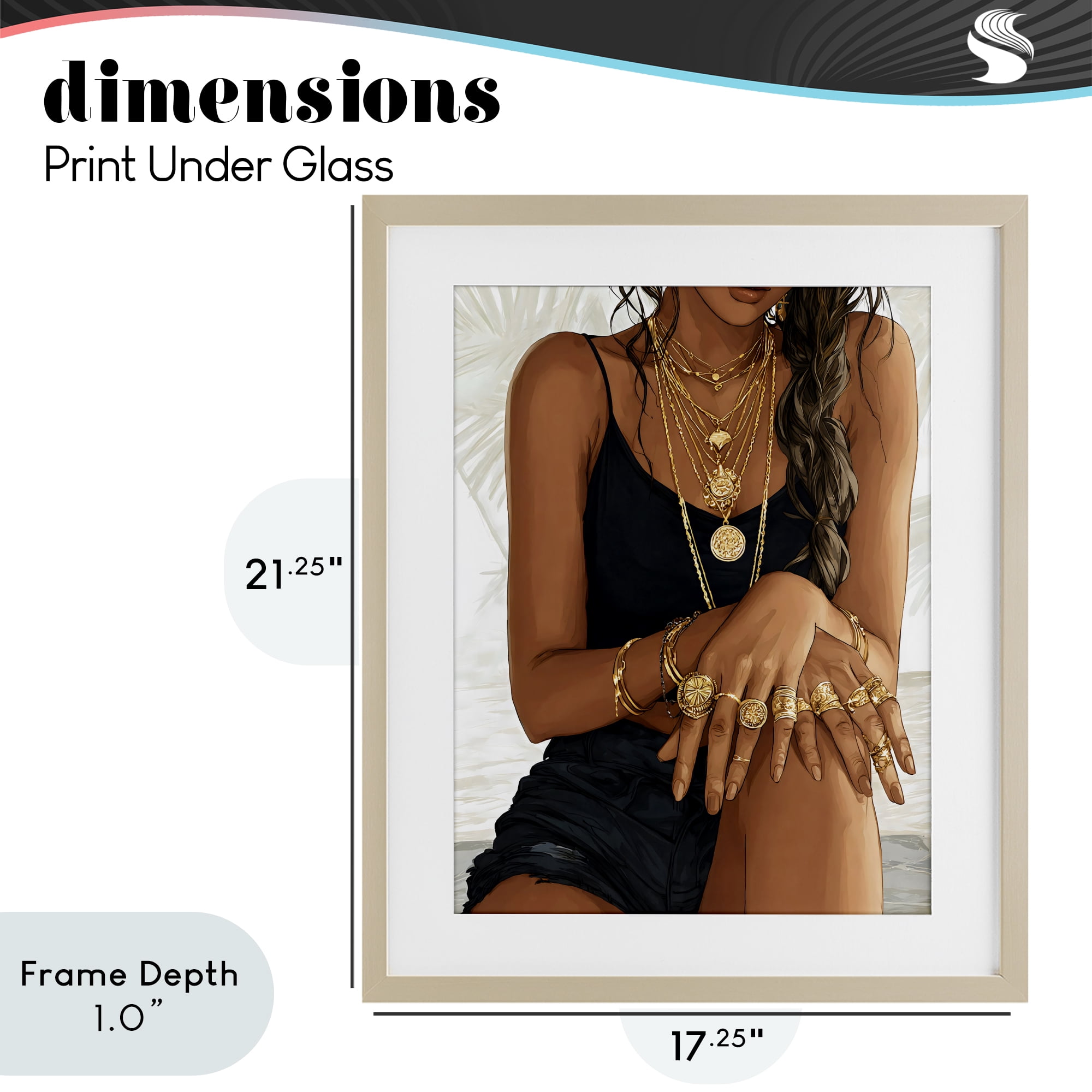 Stupell Industries All The Bling Adornments Birch Framed Print Under Glass, design by Franklyn Gregory