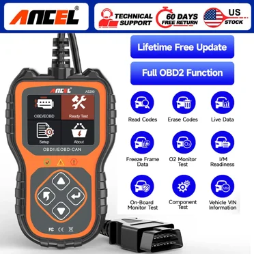 ANCEL AS200 Enhanced OBD2 Scanner, Check Engine Light Code Reader, Automotive Diagnostic Tool EOBD OBDII Code Scanner, Read/Clear Codes, I/M Readiness, Data Stream, Car Code Reader for 12V 16Pin Cars