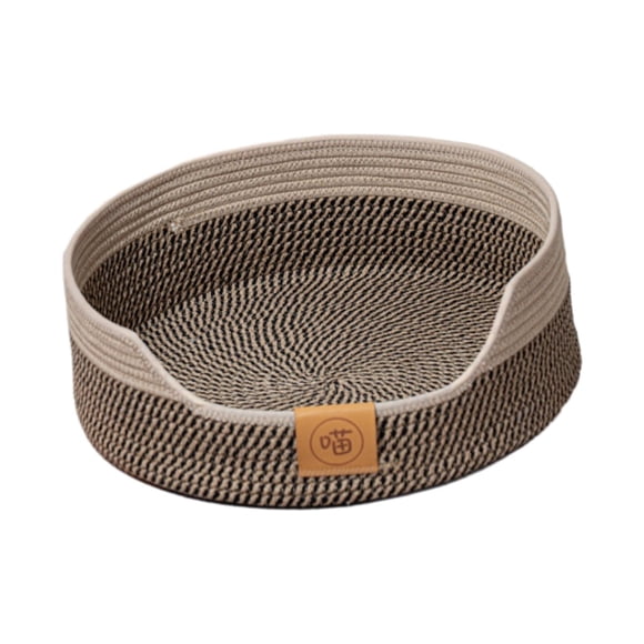 Cesta tejida con cuerda para cama de gato, rascador para gato, resistente a rasguños, resistente al desgaste, nido Universal para gatito, cama para , Marrón 50cm