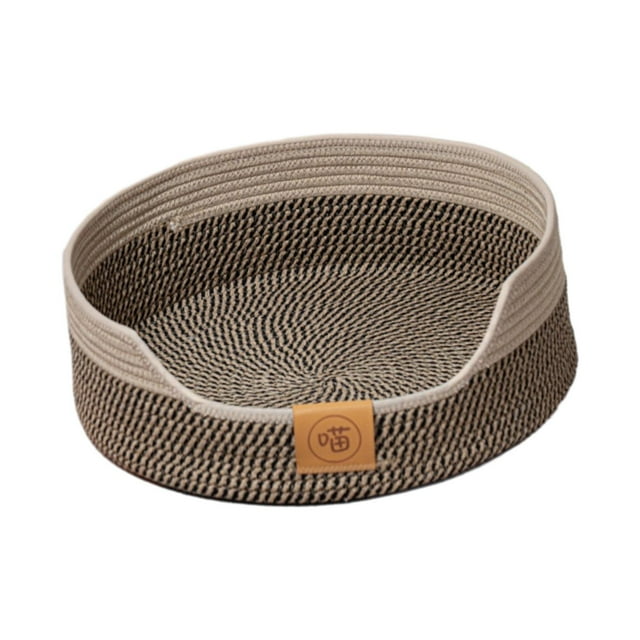 Cesta tejida con cuerda para cama de gato, rascador para gato, resistente a rasguños, resistente al desgaste, nido Universal para gatito, cama para , Marrón 50cm