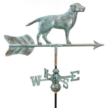 Labrador Retriever Cottage Weathervane - Blue Verde Copper w/Roof Mount by Good