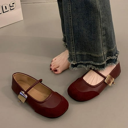 

Aixiu Bingxin Mary Jane shoes for women 2024 New Spring versatile casual single-layer shoes for women peas shoes