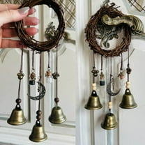 SDNall Halloween Decorations for Home, Hanging Halloween Decorations, 2023 Halloween Witch Bells Pendants, Rattan Wind Chimes Witches Pray Crystal Wind Chimes Home Decoration