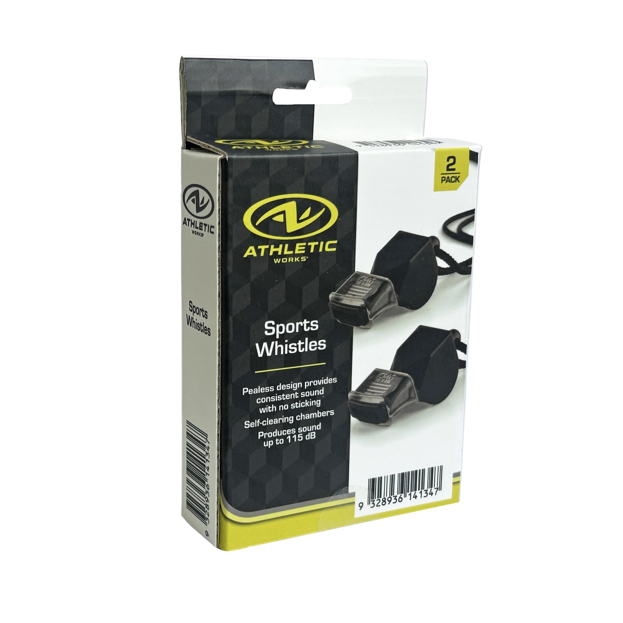 Athletic Works 2-Pack Sports Whistles with Lanyards