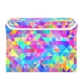 thumbnail image 7 of Yayeee Collapsible Cube Storage Bin with Lid Fabric Closet Decorative Basket with Handles, Vibrant Geometric Pattern, 7 of 7