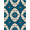 Teal Cream Red, Pattern 5, variant on ODIKA 8'x10' Washable Area Rug Lake Trout Nautical Border Lure Novelty Vintage Hooked Fishing Refined for Living Room, Under Sectional, Family , Durable, Non-Slip