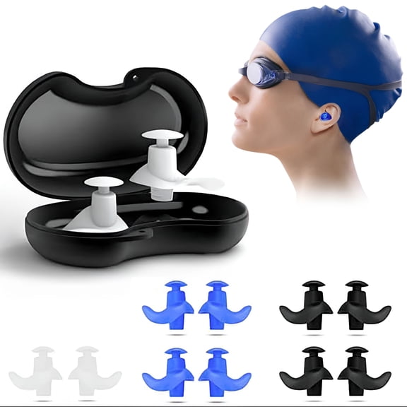 XIRQI Swimming Earplugs,6-Pairs Pack Waterproof Reusable Silicone Swimming Ear Plugs for Water Sports swimmers ear plugs