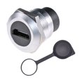 thumbnail image 1 of Bunblic HDMI Panel Mount Coupler Shielded Portable HDMI Round Pass through Connector Silver, 1 of 5