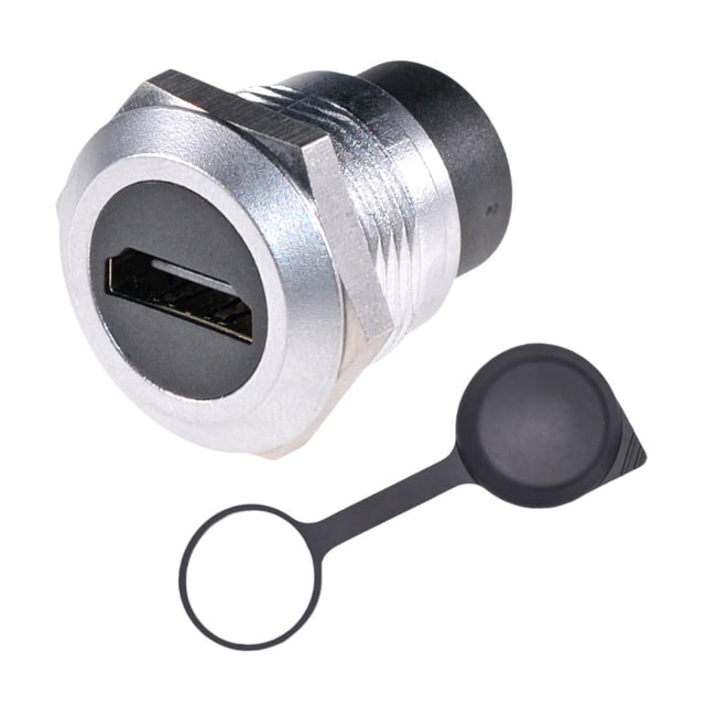 Bunblic HDMI Panel Mount Coupler Shielded Portable HDMI Round Pass through Connector Silver