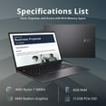 thumbnail image 2 of ASUS VivoBook S 15 Portable Mince 15,6 Pouces FHD, Portable, AMD Ryzen 7 5800H, 8 Go RAM, 512 Go SSD, Graphiques AMD Radeon, Lecteur d'Empreintes Digitales, Clavier Rétroéclairé, Caméra Web, Windows 11 Famille, Indie Black, Carte USB Hotface 32 Go, 2 of 9