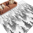 thumbnail image 2 of Black Grey Forest Area Rug 6x9 FT, Non Slip Living Room Throw Carpet, Contemporary Silhouette Abstract Art Washable Soft Large Floor Carpet Non-Shedding Rug for Bedroom Dining Room Play Room, 2 of 9