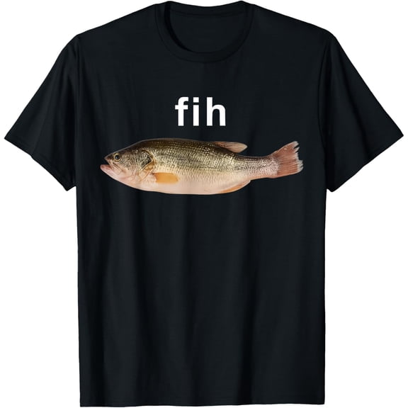 Men’s Graphic T-Shirt – “Fih” Fish Design Funny Short Sleeve Tee