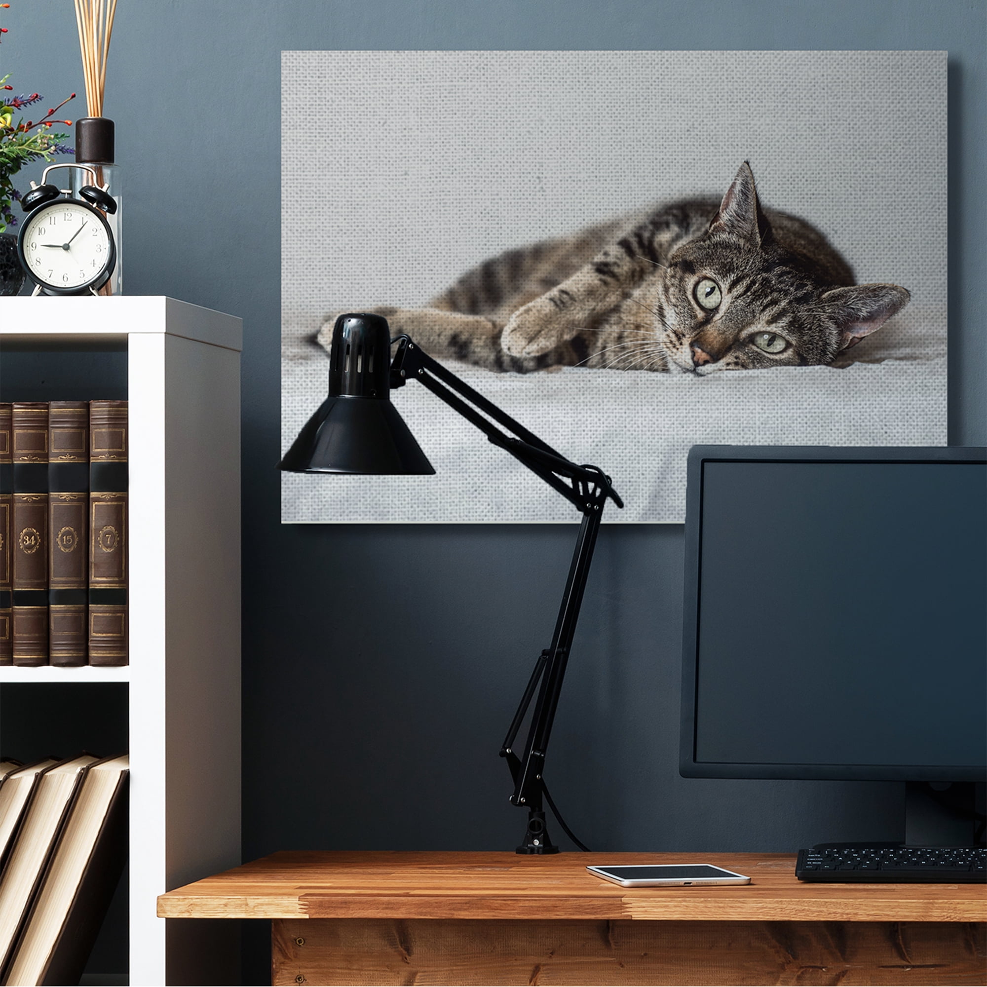 Stupell Industries Relaxed Pet Feline Cat Nap Green Eyes,36 x 48,Designed by Marika Moffit
