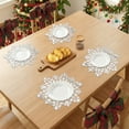 thumbnail image 3 of Set of 6 Snowflake Shape Placemats, Kitchen Table Mat, Seasonal Holiday Christmas Place Mats for Party Dining Table White 15inch, 3 of 6