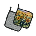 thumbnail image 2 of Carolines Treasures DAC1617PTHD 7.5 x 7.5 in. Sunflowers in Watercolor Pot Holders - Set of 2, 2 of 5