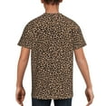 thumbnail image 5 of Wukai Brown Leopard Youth Unisex Short Sleeve T-Shirt for Boys, Girls, Teens, and Kids-X-Large, 5 of 7