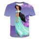 thumbnail image 1 of Camiseta de jazmín de Disney para niños, camiseta de verano con dibujos animados, camiseta bonita con estampado 3D para chicas, camiseta de fondo para chicas, camisetas de jazmín de Disney9T Gao Jinjia LED, 1 of 2