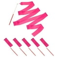 thumbnail image 1 of Uxcell Dance Ribbons, Gymnastics Dance Streamers with Non-Slip Wand Dance Flags Rose Red, 1 of 7