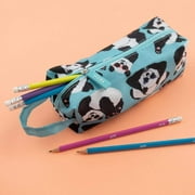 Yoobi Blue Playful Pandas Rectangle Pencil Pouch with Loop - Yoobi