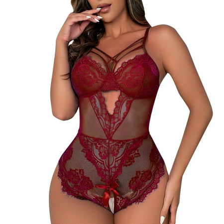 

Seamless Underwear For Women Strap Lace Jumpsuit Open File Hollow Home Clothes Lingerie