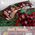 thumbnail image 4 of Christmas Snowman Bedding Duvet Cover Set Queen Size 4 Pieces Pine Christmas Tree Red Plaid Bedding Set with Zipper Closure, 1 Comforter Cover 90x92 Inches 1 Flat Sheet & 2 Pillow Cases, 4 of 7