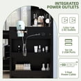 thumbnail image 4 of Uforic Makeup Vanity with 3 Color Lights & Storage Shelves, Modern Vanity Makeup Desk with 4 Drawers & USB Charging Station,Black, 4 of 9