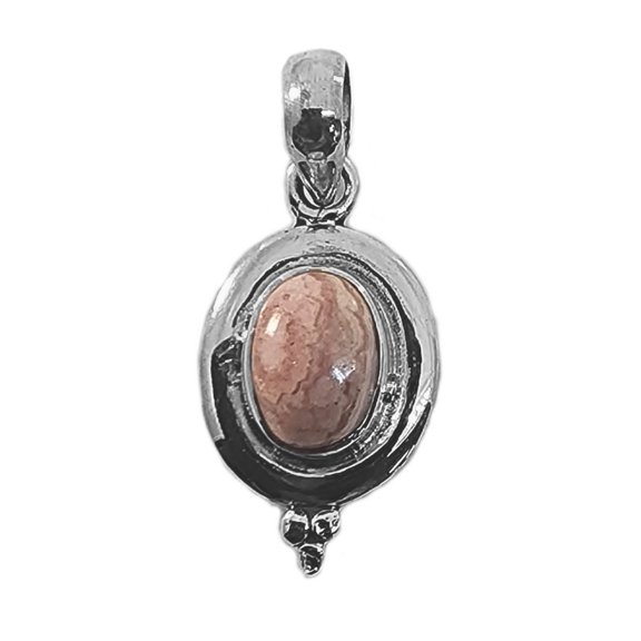 Rhodochrosite Pendant Sterling Silver Handmade