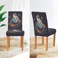 thumbnail image 3 of Yayeee 2 Pack Dining Chair Covers Stretch Parson Chairs Slipcovers Seat Protector, Black Astronaut Record, 3 of 6