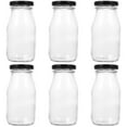 thumbnail image 1 of 6pcs Glass Bottle Milk Bottle With Lid 250ml Dairy Drinking Container Bottle, 1 of 6