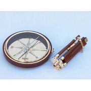 decorative wooden brass compass table 23 inch