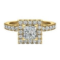 thumbnail image 4 of Petite Engagement Rings for Women Princess Cut Halo Diamond Ring 18K Gold 1.05 CT TW (G,VS1), 4 of 5